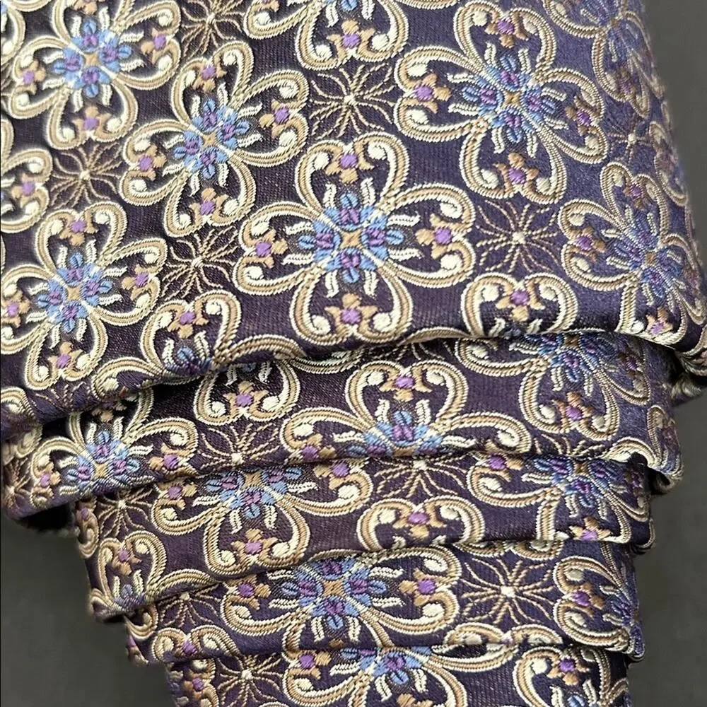 Hickey Freeman Multicolored Woven Floral Tie, 100% Silk